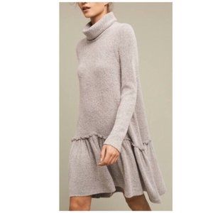 Anthropologie Moth Eira Grey Drop-Waist Sweater Dress